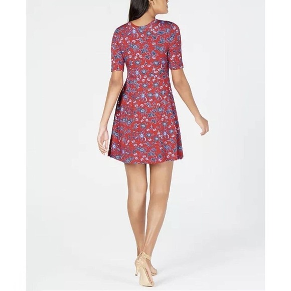 Karen Kane Women’s A-line Red Paisley Floral Mini Dress Size Medium NWT - Picture 5 of 14